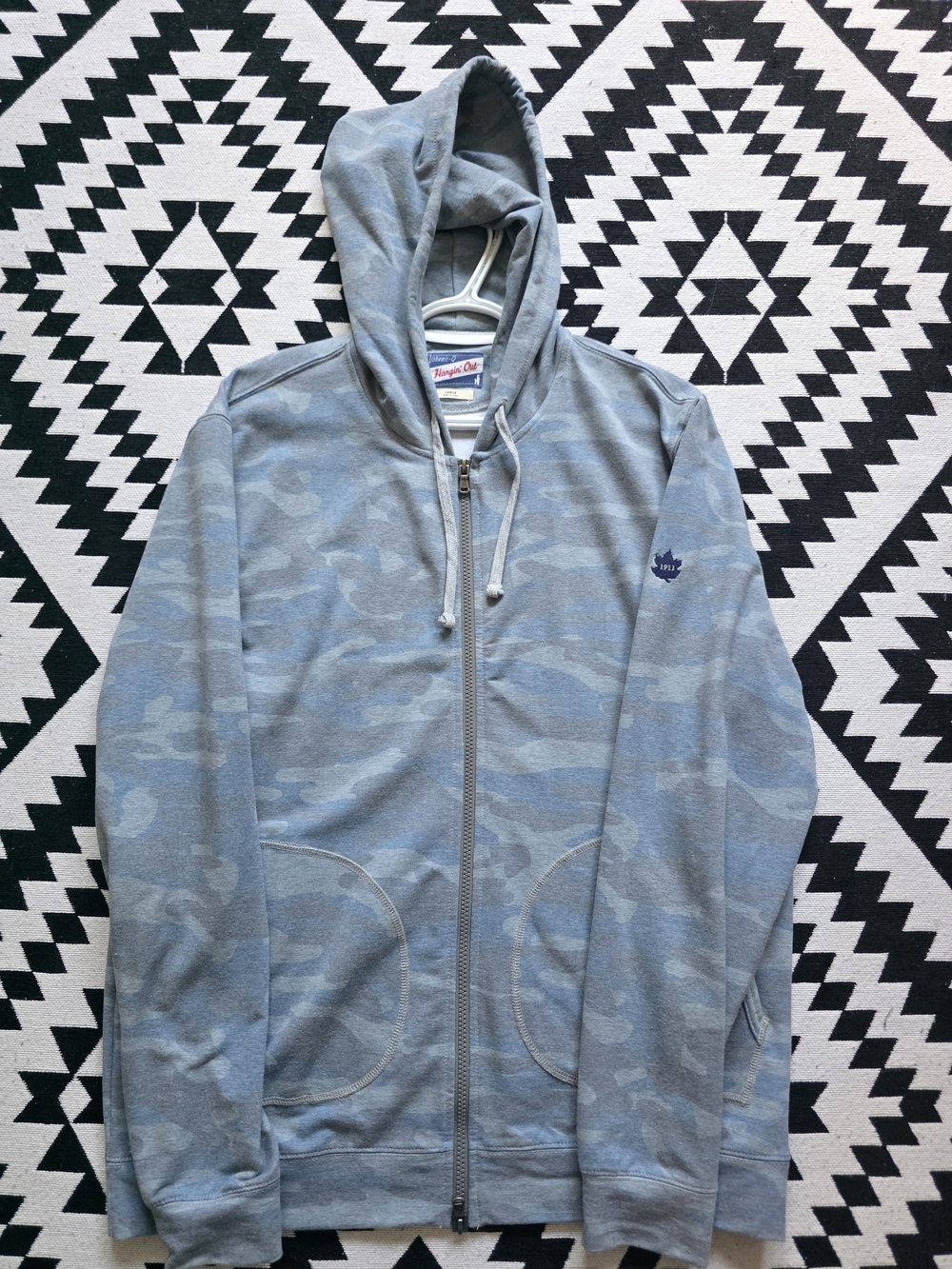 Johnnie‑O Camo Hangout Full‑Zip Hoodie – Size L – Great Condition